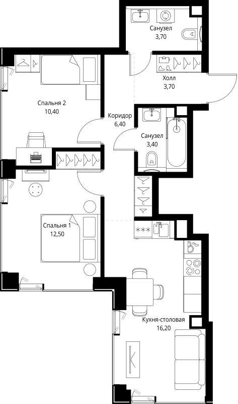 Продажа 2-комн квартиры в новостройке Москва г., Верейская ул.,  к. 1.1