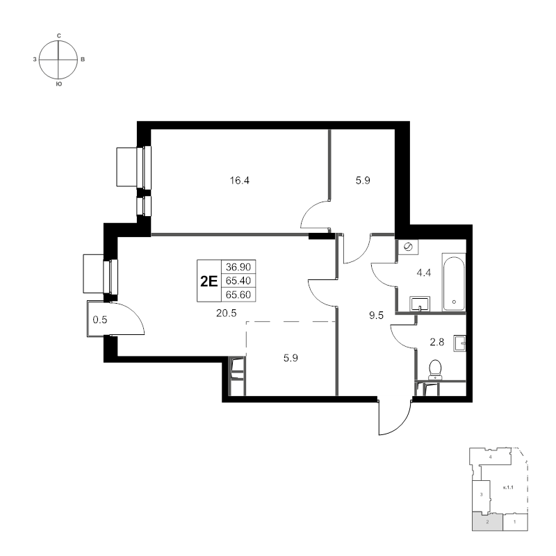 Продажа 1-комн квартиры в новостройке Марусино пгт., Заречная ул.,  к. 1.1