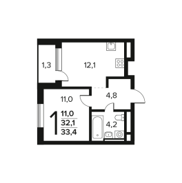 Продажа 1-комн квартиры в новостройке Десёновское пос., Калужское ш.,  к. 6.2