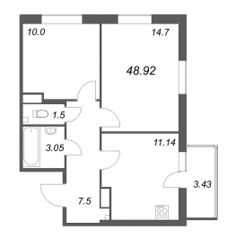Продажа 2-комн квартиры в новостройке Янино-1 д., Заводская ул.,  к. Г