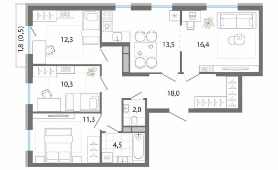 Продажа 4-комн квартиры на вторичном рынке Ильинский, ул Полевая,  д. 8/1