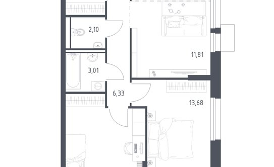 Продажа 2-комн квартиры на вторичном рынке Балашиха г, Авиаторов мкр, Колдунова ул,  д. 1