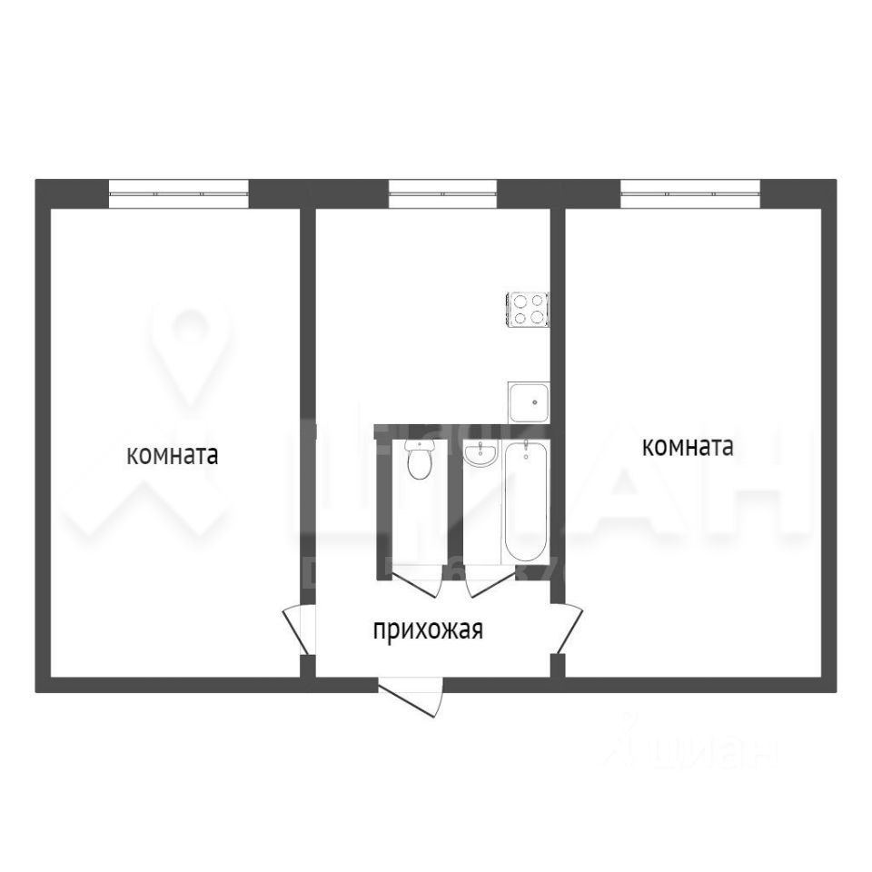Продажа 2-комн квартиры на вторичном рынке Чехов, Молодежная улица, 1/4