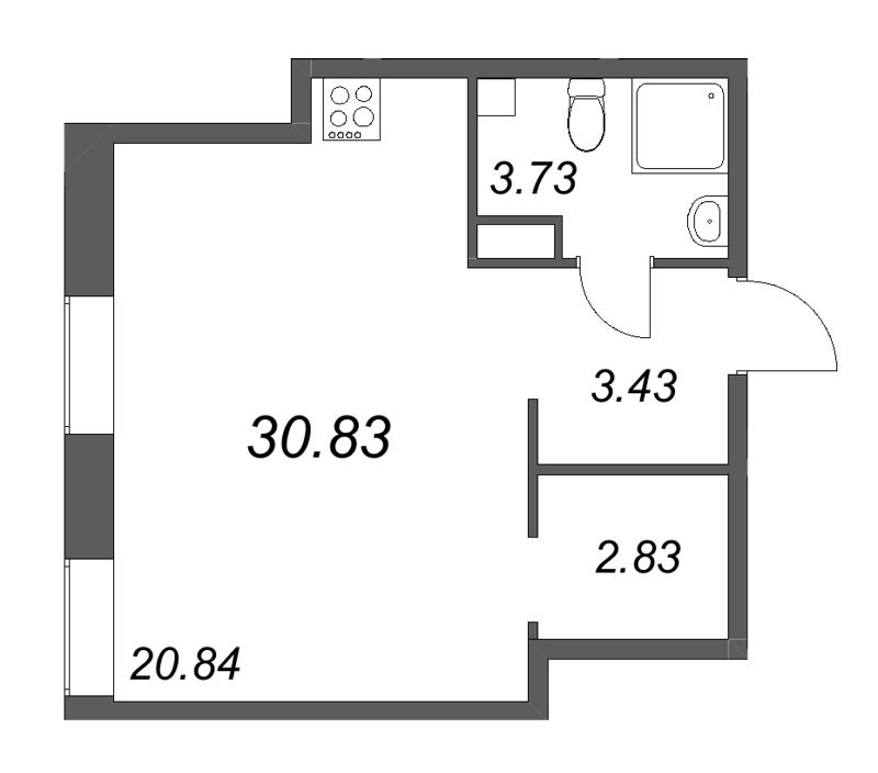 Продажа студии Санкт-Петербург г., Профессора Попова ул.,  к. 1