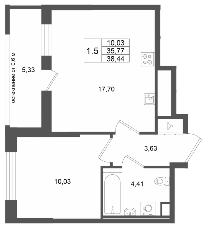 Продажа 1-комн квартиры в новостройке Новосаратовка д., Покровская Дорога ул.,  к. 13