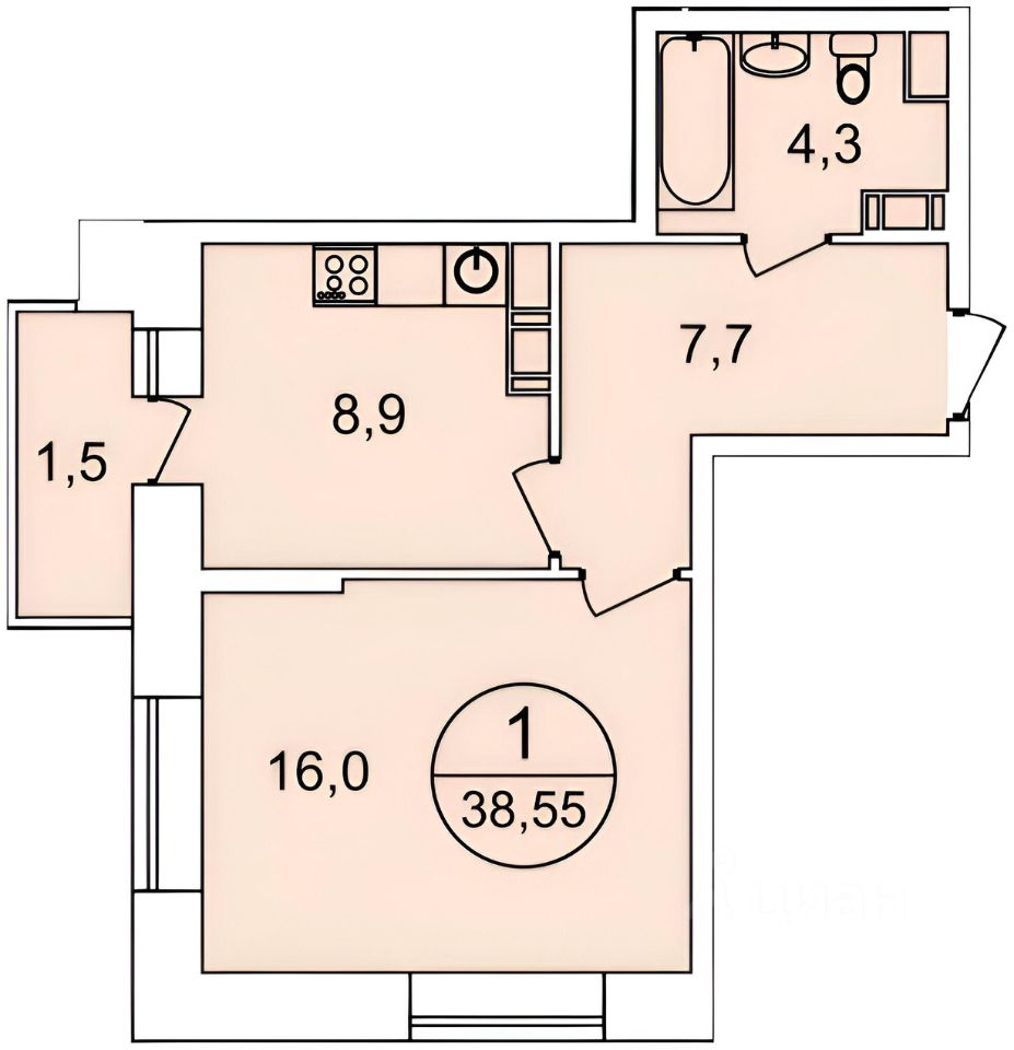 Аренда 1-комн квартиры на вторичном рынке Люберцы, улица Вертолетная, 42