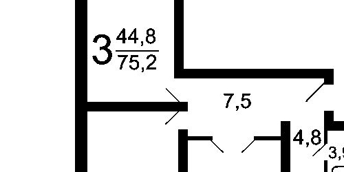 3-комн квартира проезд Русанова, 5
