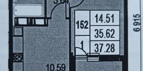 1-комн квартира Гражданский проспект, 107к4
