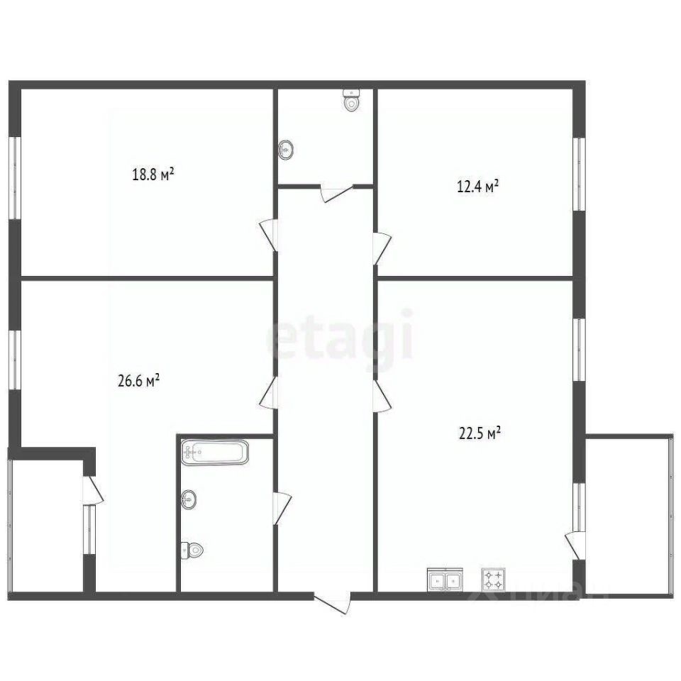 Продажа 3-комн квартиры на вторичном рынке проспект Тореза, 36К2