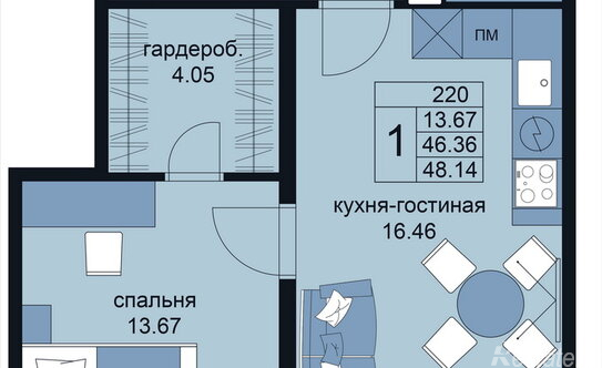 Продажа 1-комн квартиры на вторичном рынке улица Крыленко,  д. 14 с1
