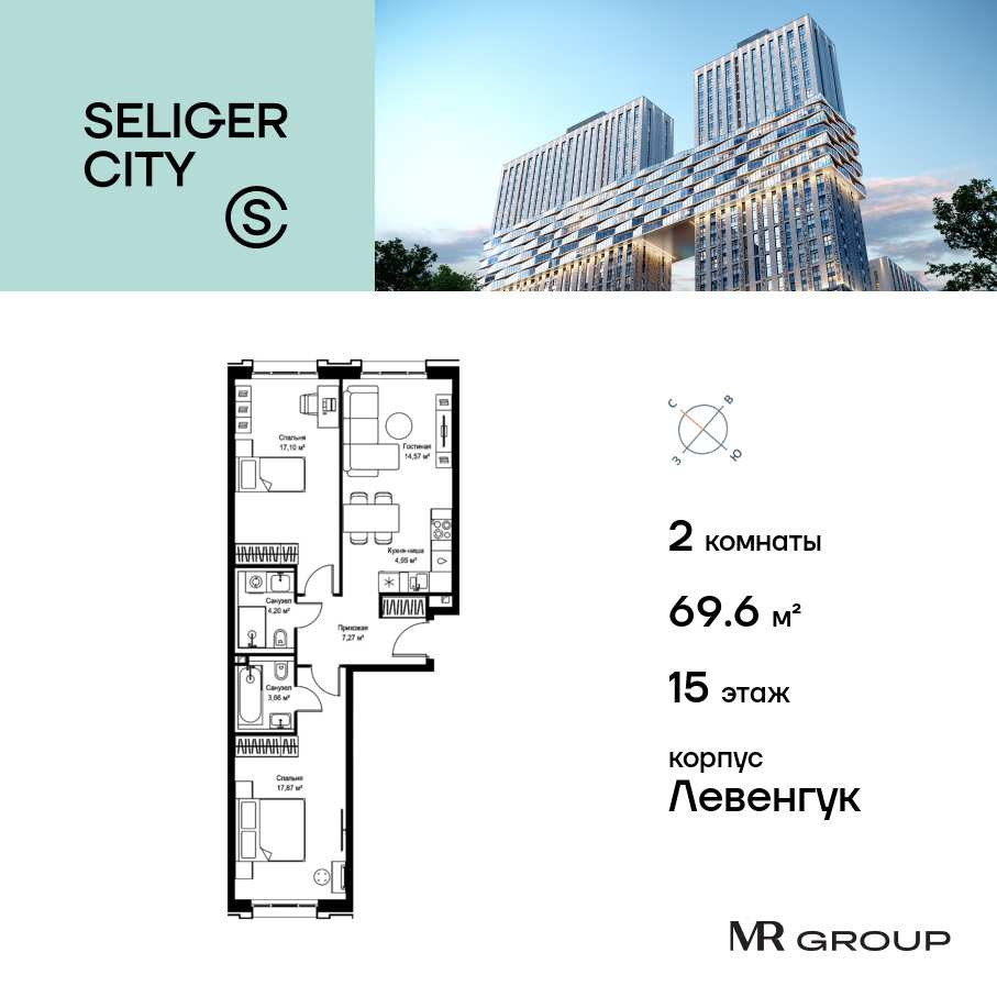 Продажа 2-комн квартиры в новостройке Дмитровское шоссе, вл. 87