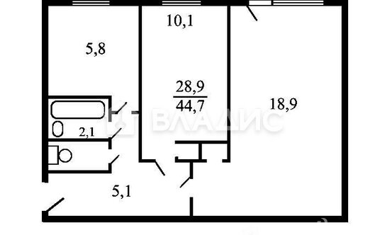 Продажа 2-комн квартиры на вторичном рынке Вернадского пр-кт,  д. 22