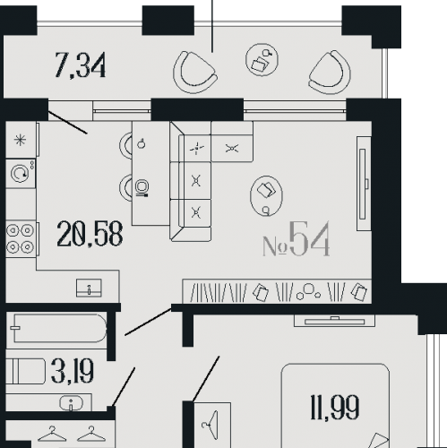 1-комн квартира Коли Томчака 3