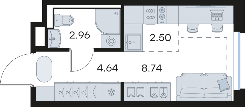 Продажа студии Новоселье п., Ольховая ул.,  к. 5