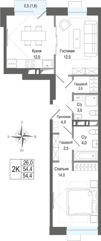 Продажа 2-комн квартиры в новостройке Королёв г.,  к. 3