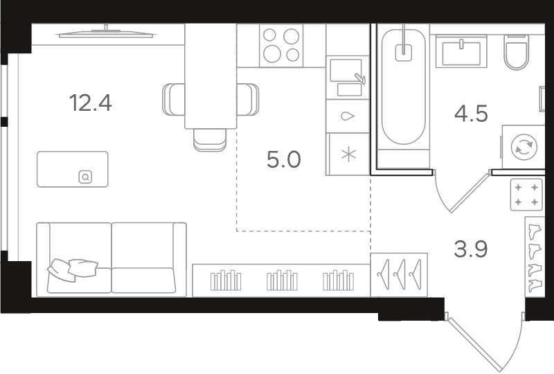 Продажа студии Москва г., Открытое ш.,  к. 1