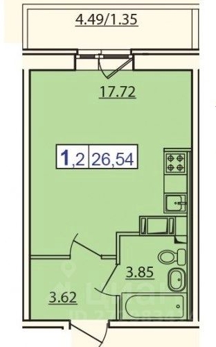 Студия пос. Бугры, улица Тихая, 1