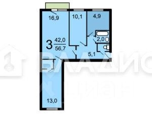 3-комн квартира Сходненская улица, 33К1