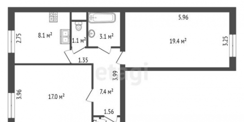 2-комн квартира Решетникова ул,  д. 21