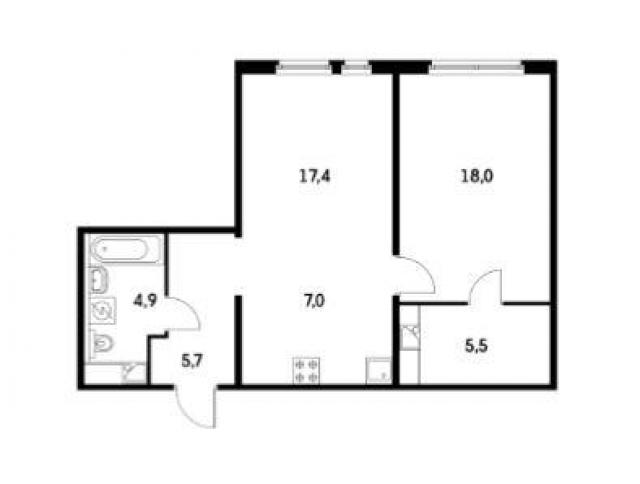 Планировка ЖК Бунинские луга, 18 м2