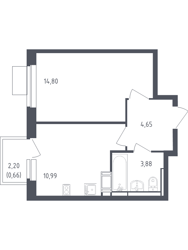 Продажа 1-комн квартиры в новостройке Юрлово д., Пятницкая ул.,  к. 2.2