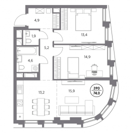 Продажа 2-комн квартиры в новостройке Москва г., Фридриха Энгельса ул.,  к. 3