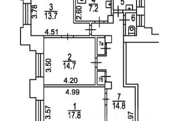 3-комн квартира Миусская площадь, 6С5