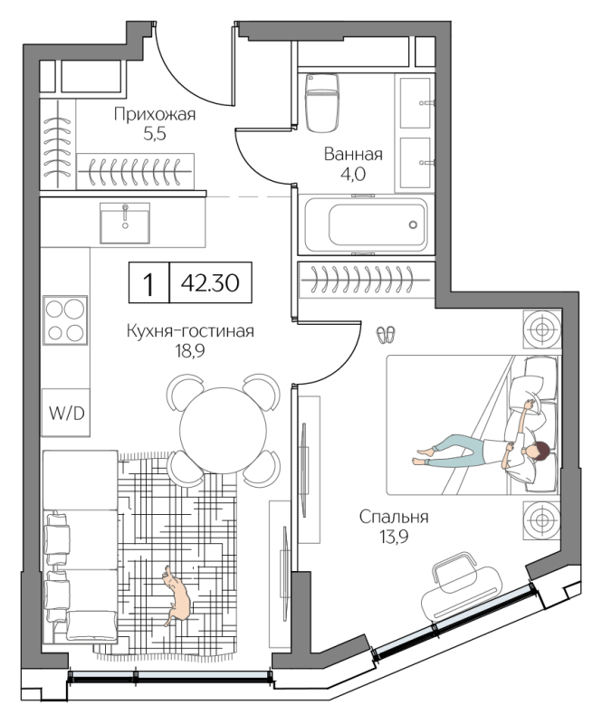 Продажа 1-комн квартиры в новостройке Москва г., Проектируемый проезд № 4062,  к. Terra