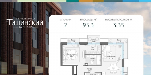 2-комн квартира Электрический пер,  д. 1,  к. Ж стр 22