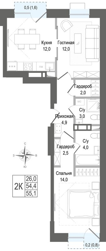 Продажа 2-комн квартиры в новостройке Королёв г.,  к. 3