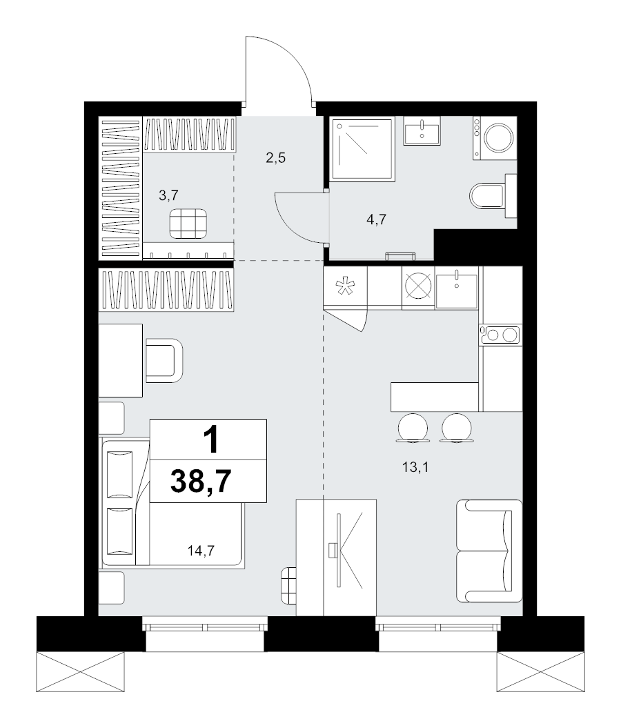 Продажа студии Сосенское пос., Александры Монаховой ул.,  к. 5.1