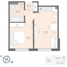 Продажа 1-комн квартиры в новостройке Шушары п., Пулковское ш.,  к. 4