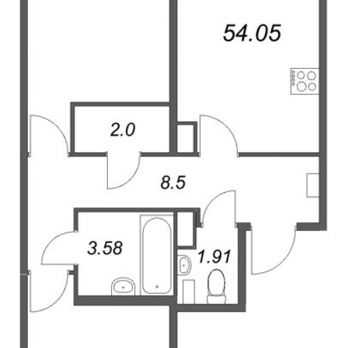 2-комн квартира Стрельна п., Будённого пр-кт,  к. 5.5