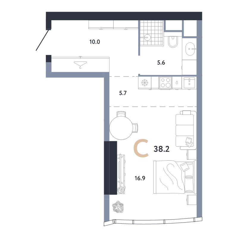 Продажа студии Пресненский р-н, 2-й Красногвардейский проезд,  к. Башня Б
