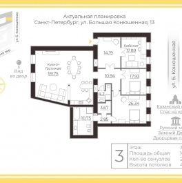 Продажа 3-комн квартиры на вторичном рынке Большая Конюшенная ул,  д. 13