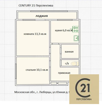 Продажа 2-комн квартиры на вторичном рынке Люберцы, ул. Южная,  д. 14