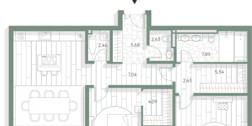 2-комн квартира Москва г., Крестовоздвиженский пер.,  к. 1