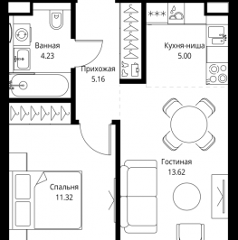 Продажа 1-комн квартиры в новостройке Москва г., Мира пр-кт,  к. 1