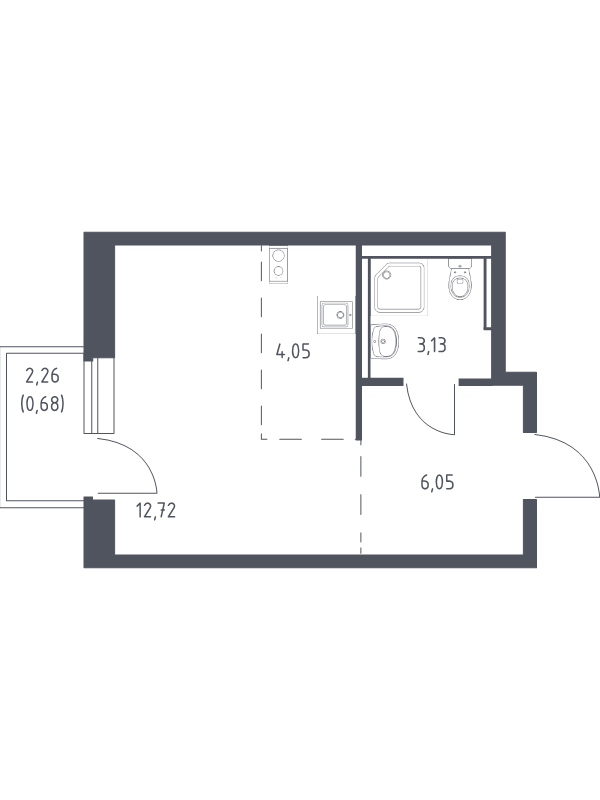 Продажа студии Егорово п., Колхозная ул.,  к. 3.1