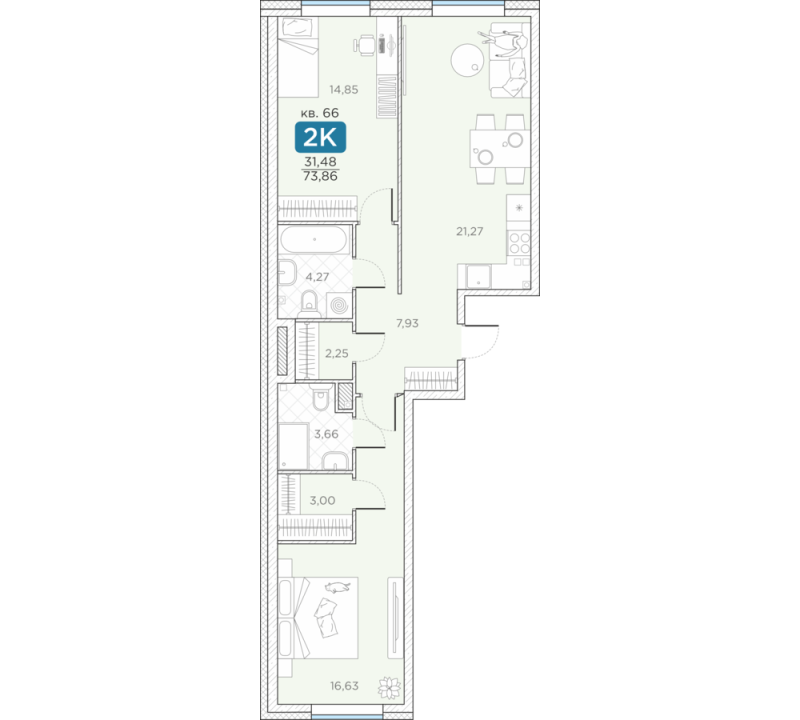 Продажа 2-комн квартиры в новостройке Санкт-Петербург г., Новгородская ул.,  к. 14А