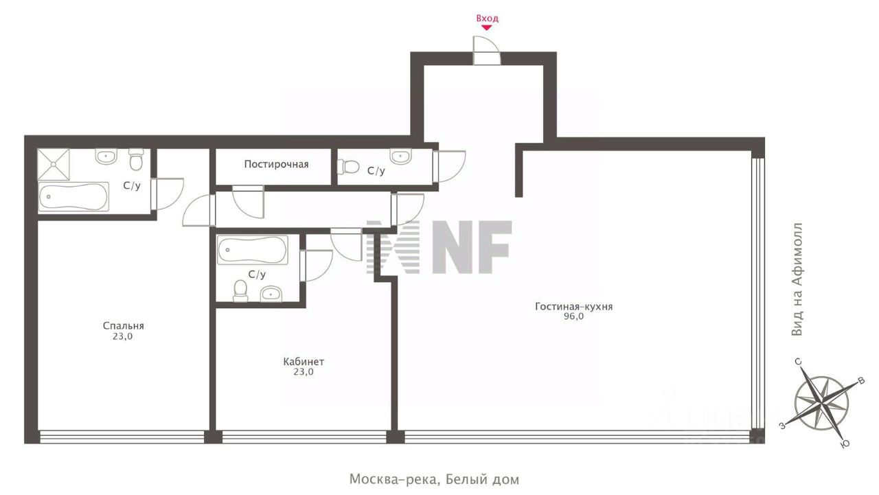 Продажа 3-комн квартиры на вторичном рынке набережная Пресненская, 8с1
