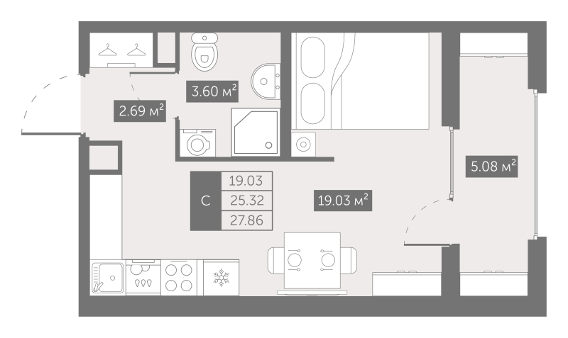 Продажа студии Шушары п., Московское ш.,  к. 4