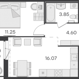 Продажа 1-комн квартиры в новостройке Парголово п., Михайловская дор.,  к. 1