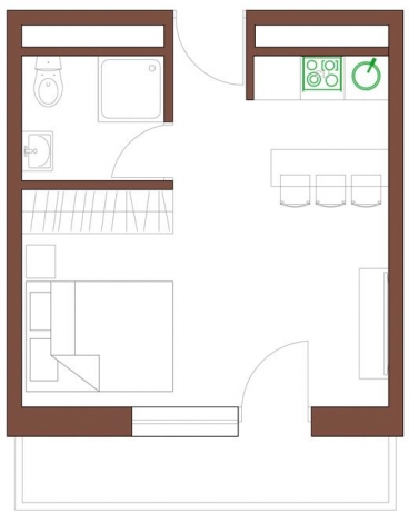 Планировка ЖК Янтарь apartments,  м2