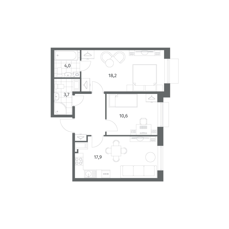 Продажа 2-комн квартиры в новостройке Санкт-Петербург г., Шкиперский проток,  к. 3.1