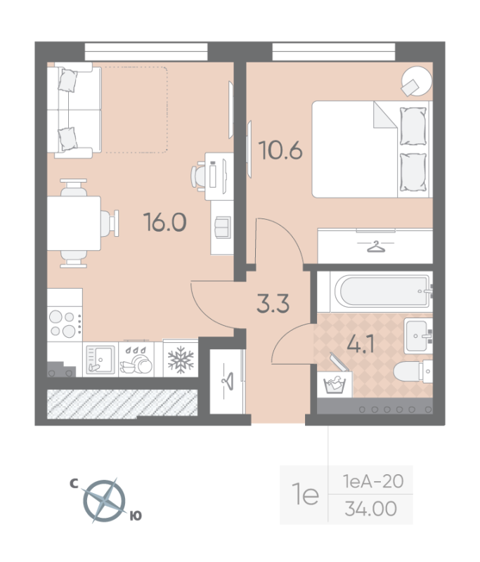 Продажа 1-комн квартиры в новостройке Шушары п., Пулковское ш.,  к. 2