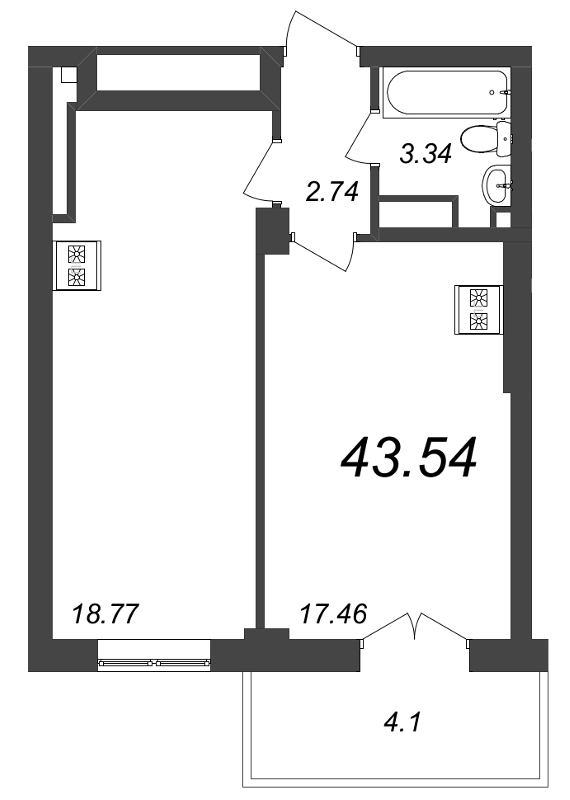 Продажа 1-комн квартиры в новостройке Санкт-Петербург г., Ремесленная ул.,  к. 2