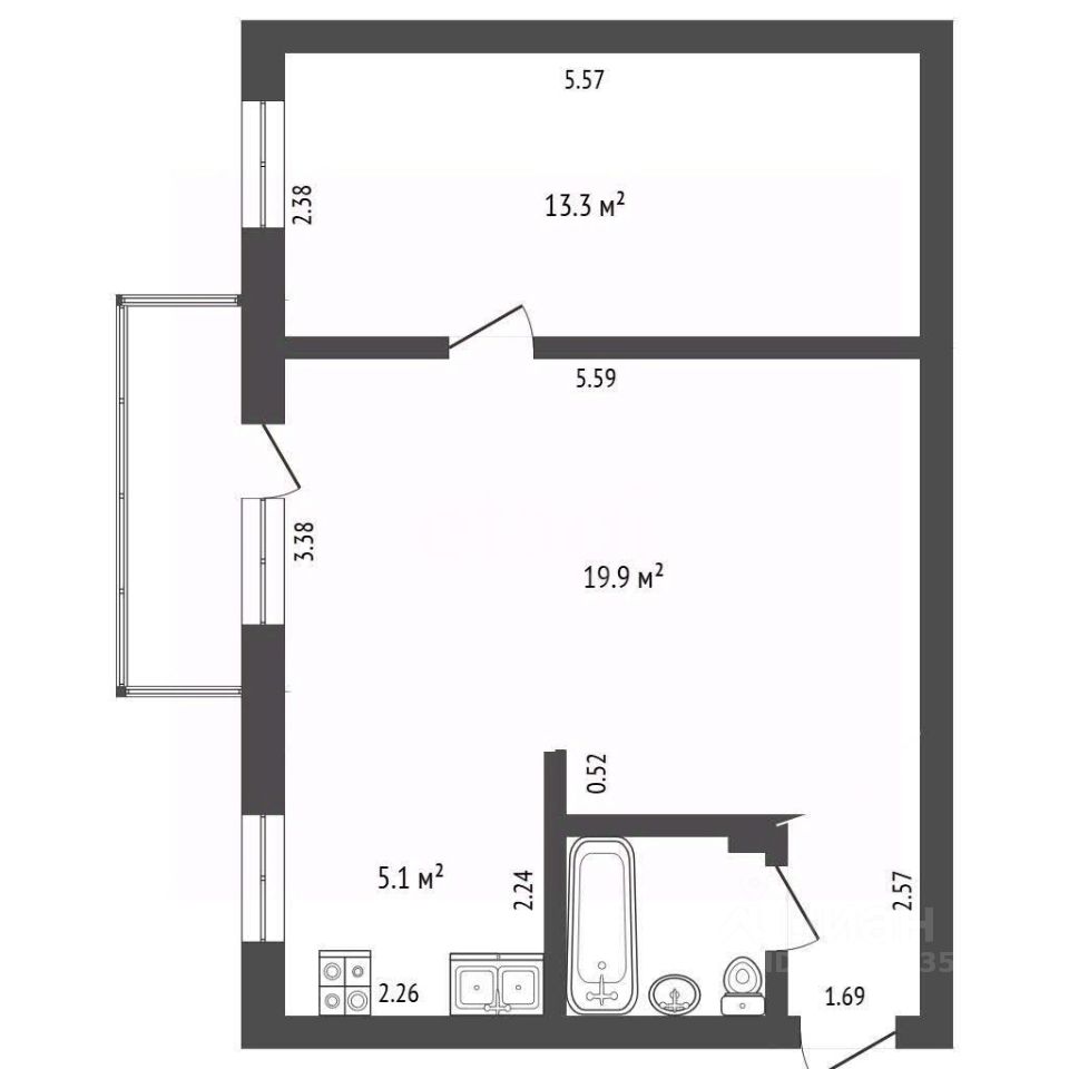 Продажа 2-комн квартиры на вторичном рынке Долгопрудный, Нагорная улица, 4