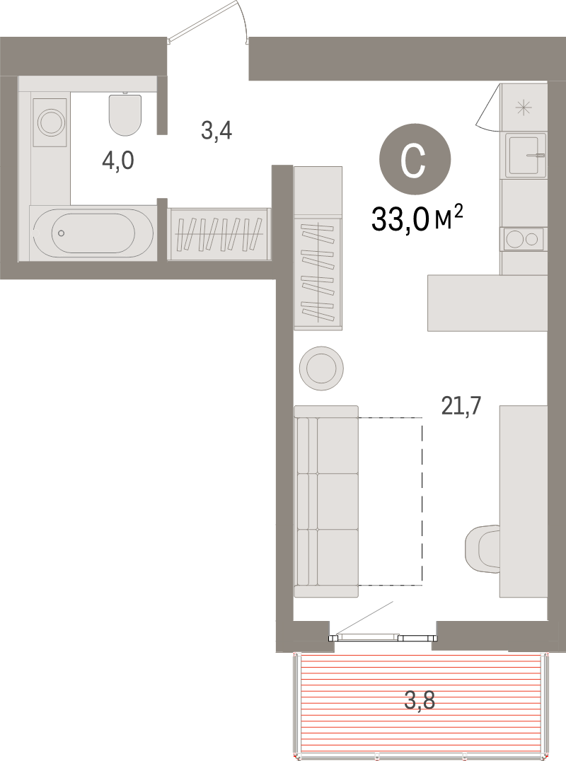 Продажа студии Новоселье п., Петропавловская ул.,  к. 3