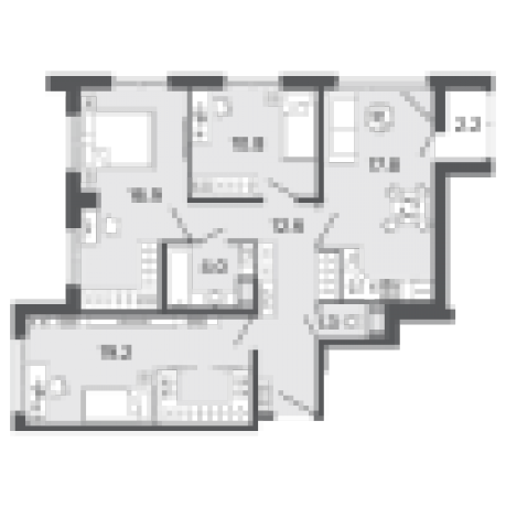 Планировка ЖК UltraCity, 46.9 м2